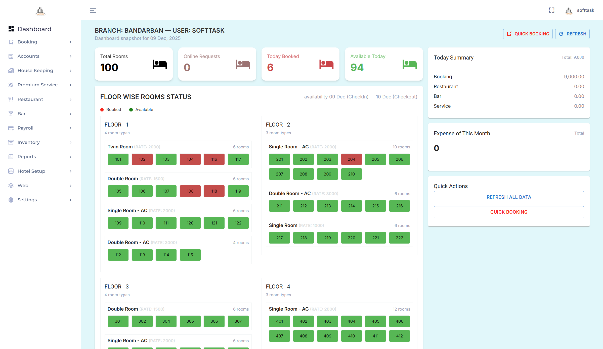 HOTEL MANAGEMENT SOFTWARE & WEBSITE - SOFT TASK